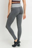 Highwaist Heather Grey Stripes Full Leggings