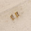18k Gold Filled Baguette Birthstone Stud Earrings