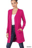 Full Sleeve Long Snap Cardigan - Magenta