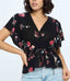 Elaina Floral Blouse - Black