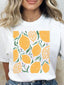 Whimsical Lemon Graphic Tee - White