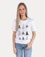 Colorful Christmas Trees Graphic Tee - White