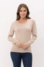 Button Shoulder & Sleeve Sweater - Khaki