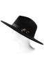 Double Faux Leather Belt Fedora Hat