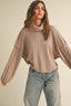 Turtle Neck Dolman Sleeve Sweater - Coco