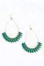 Wire Teardrop Wooden Dangle Earrings