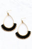 Wire Teardrop Wooden Dangle Earrings