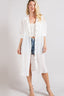 Button Down Long Jacket - White