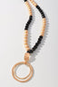Glass Metal Ball Bead Long Necklace