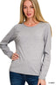 Viscose Round Neck Basic Sweater - H. Grey