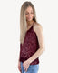Sequin Racerback Tank - Burgundy
