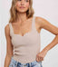 Sweatheart Neckline Ribbed Tank