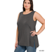 Sleeveless Round Neck Top - Ash Grey