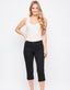 Missy 5 Pkt Side Slit Hem Capri - Black