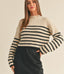 Striped Pattern Sweater - Mocha/Black