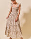 Vintage Romantic Floral Tiered Summer Maxi Dress