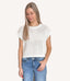 Open Stitch Drop Shoulder Crop Sweater Top - Ivory