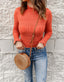 Hollow-Out Knitted Long Sleeve Top With Ruffle