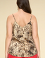 Leopard Printed Satin Sleeveless Cami Tank Top