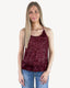 Sequin Racerback Tank - Burgundy