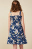 Girls Floral Smocked Bodice Tank Dress - Navy