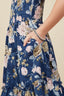 Girls Floral Smocked Bodice Tank Dress - Navy