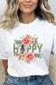 Bee Happy Floral Comfort Colors Tee - White