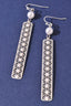 Flat Metal Bar Pearl Earrings