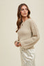 Open-Knit Balloon Sleeve Sweater - Natural