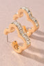 Clover Rhinestone Open Earrings