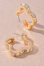 Clover Rhinestone Open Earrings