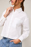 Long Sleeve Cropped Button Down - White