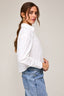 Long Sleeve Cropped Button Down - White
