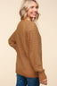 Curvy Button Down Solid Sweater Cardigan - Camel