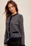 Tweed Sweater Cardigan - Navy