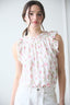 Floral Ruffle Detail Sleeveless Top