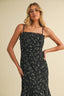 Floral Printed Mermaid Midi Dress