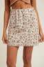 Floral Mini Skirt - Champagne