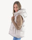 Zipper Down Puffer Hooded Vest - Mushroom