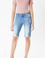 Mid Rise Distressed Hem Detail Bermuda