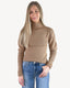 Ribbed Mock Neck Sweater - Taupe