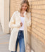 Solid Color Open Front Cardigan with Tie - Apricot