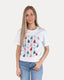 Christmas Tree Snowflake Sprinkles Graphic Tee - White