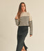 Striped Pattern Sweater - Mocha/Black