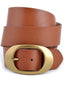 Sheila Trendy Oval Buckle Belt - Tan