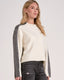 The Colorblock Crewneck Sweater: Grey/White