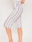 Missy Petite Linen Capri With Fray Hem - Multi