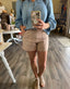 Cotton Denim Shorts - Twig