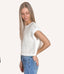 Open Stitch Drop Shoulder Crop Sweater Top - Ivory