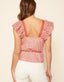 Backroad Eyelet Peplum Top - Red